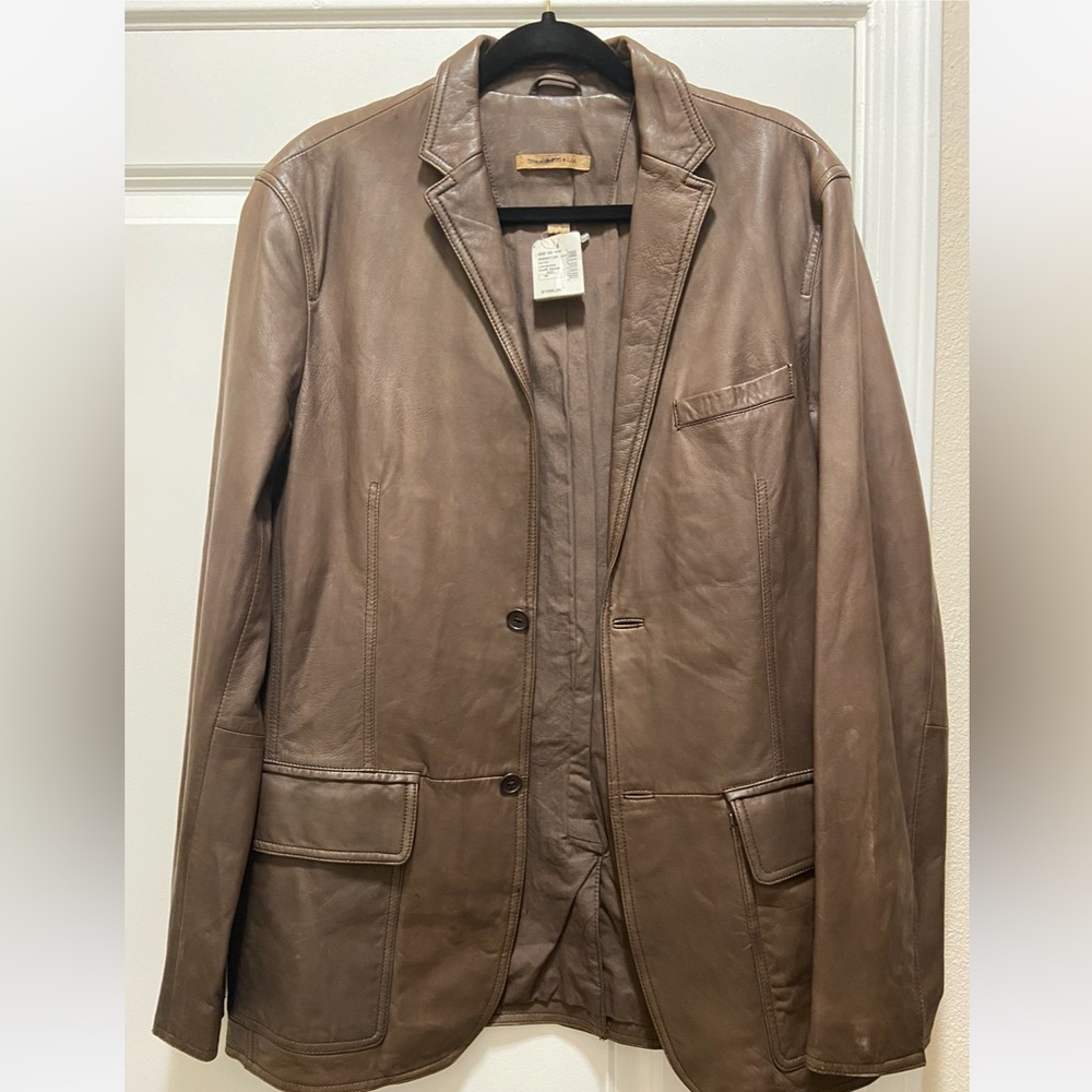 Brown Lambskin Leather John Varvatos Blazer